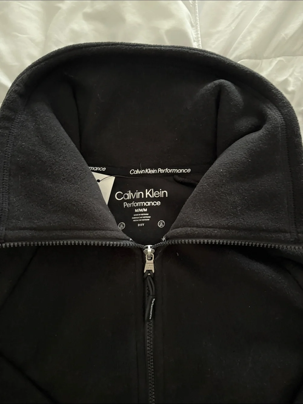 Calvin Klein Black Zip-Up Fleece Jacket